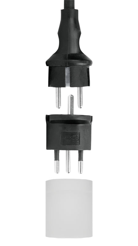 Steffen Adapterkabel, Schuko zu T12, 3-polig 10 A 250 V – schwarz