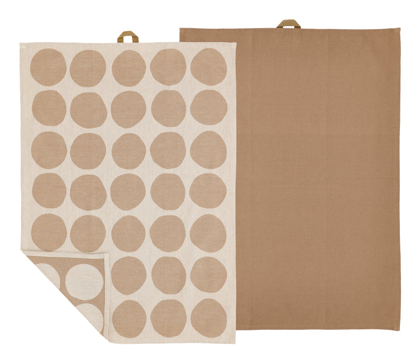 Södahl Geschirrtuch Bubbles – 50 × 70 cm, Dunkelbraun, Baumwolle, 2er-Set, OEKO-TEX