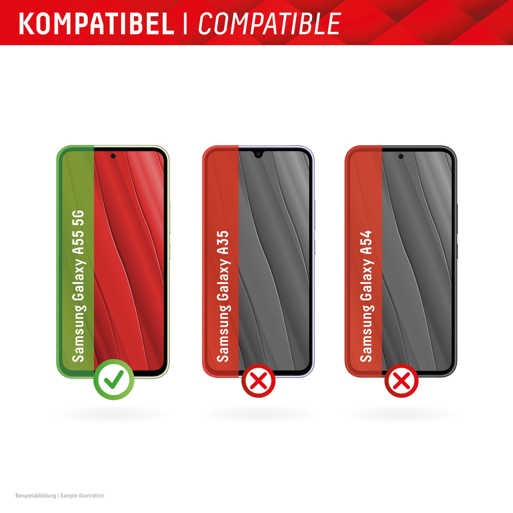 E.V.I. DISPLEX Real Glass – Backcover – für Samsung Galaxy A55 5G, Glas+TPU, Transparent