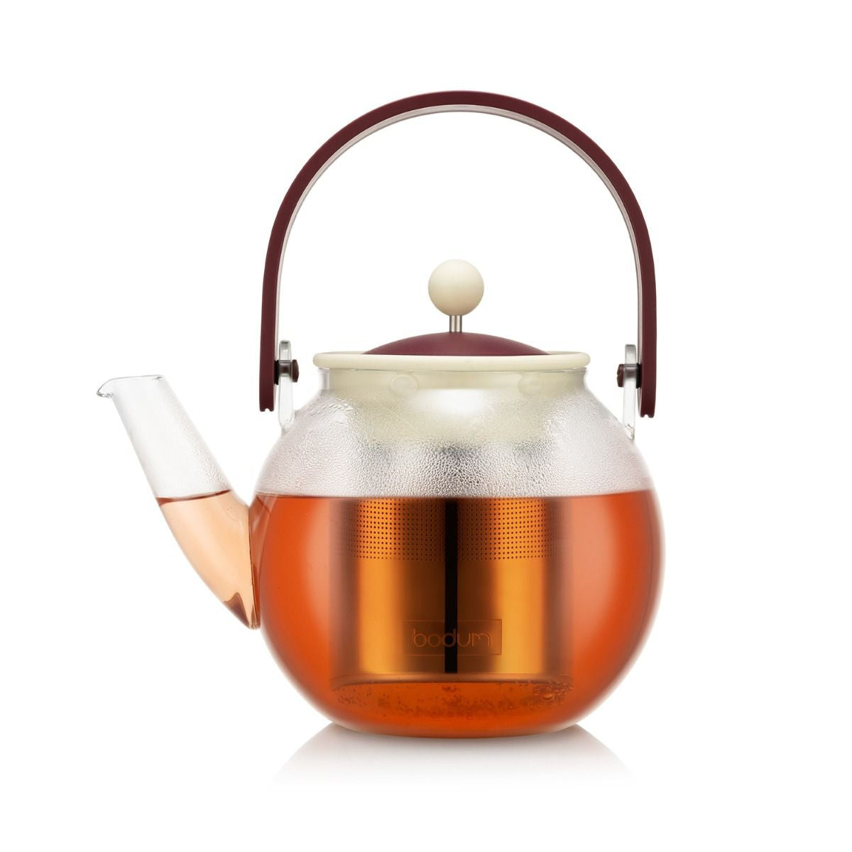 Bodum Assam – Teekanne – 1 l – mit Edelstahlfilter – dunkelrot