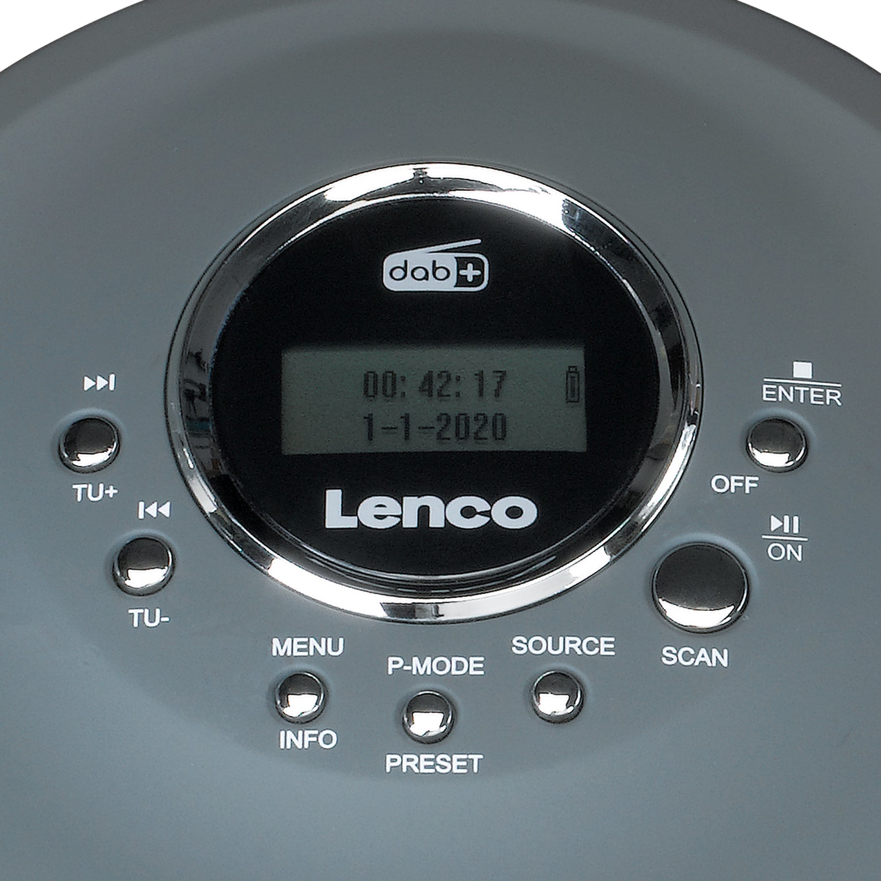 Lenco CD-400GY – CD-Player – Portabel – DAB+, Akkubetrieb – Anthrazit