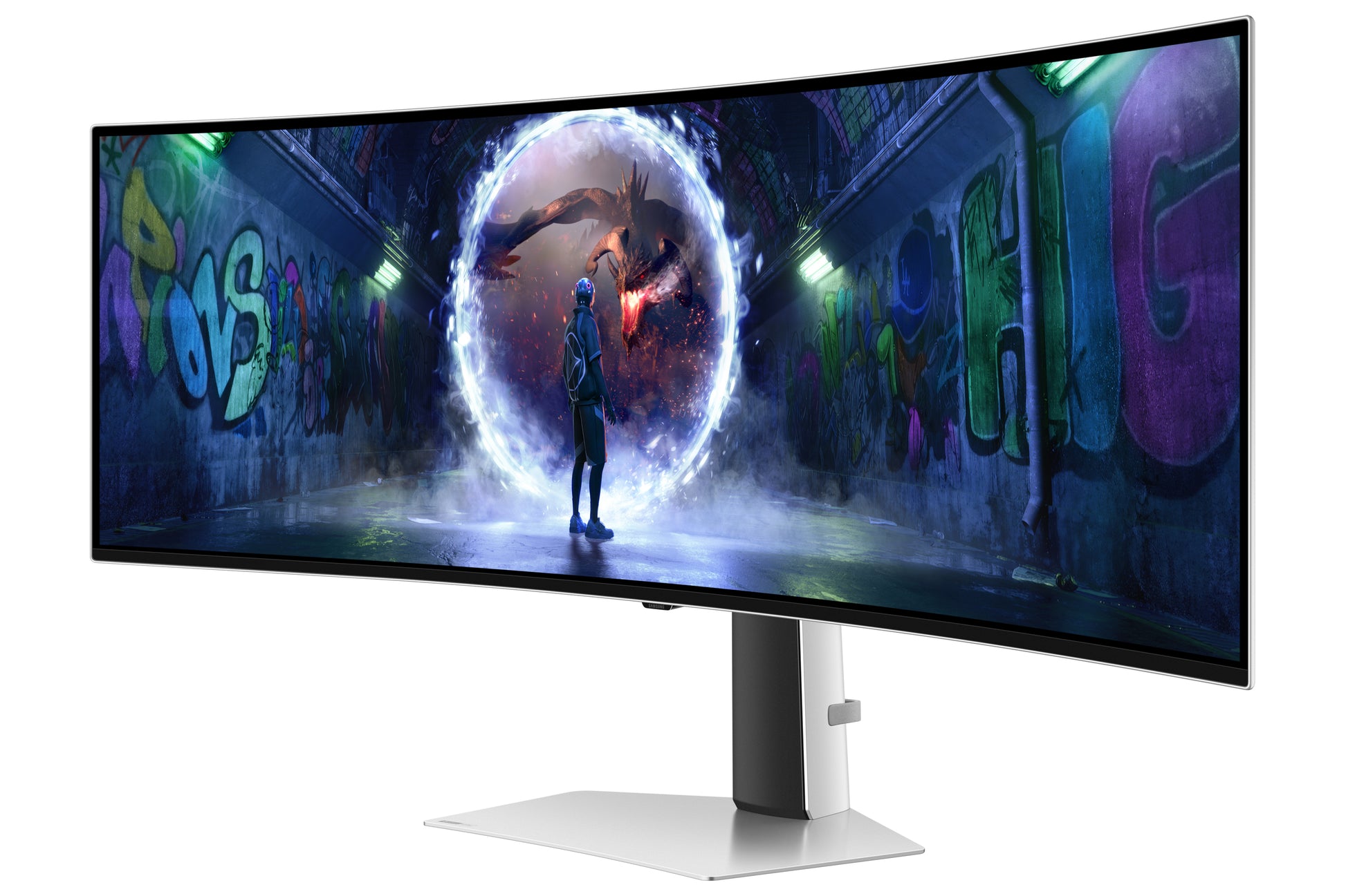 Samsung S49Dg934Su – Monitor, 49", 5120 × 1440 (Dual QHD), OLED, Silber