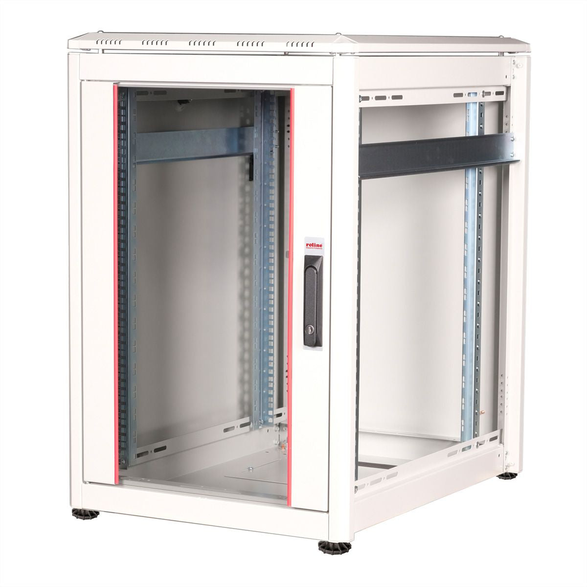 ROLINE Pro – 19" Netzwerkschrank 16U, IP20, abschliessbar, 600 × 800 × 898 mm, lichtgrau, Stahl