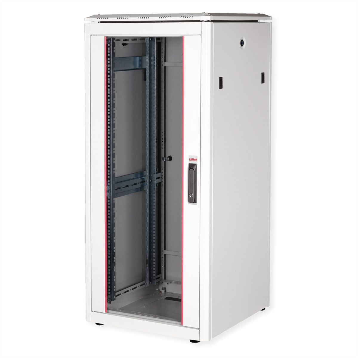 ROLINE Pro – 19" Netzwerkschrank 26U, IP20, abschliessbar, 600 × 600 × 1342 mm, lichtgrau, Stahl