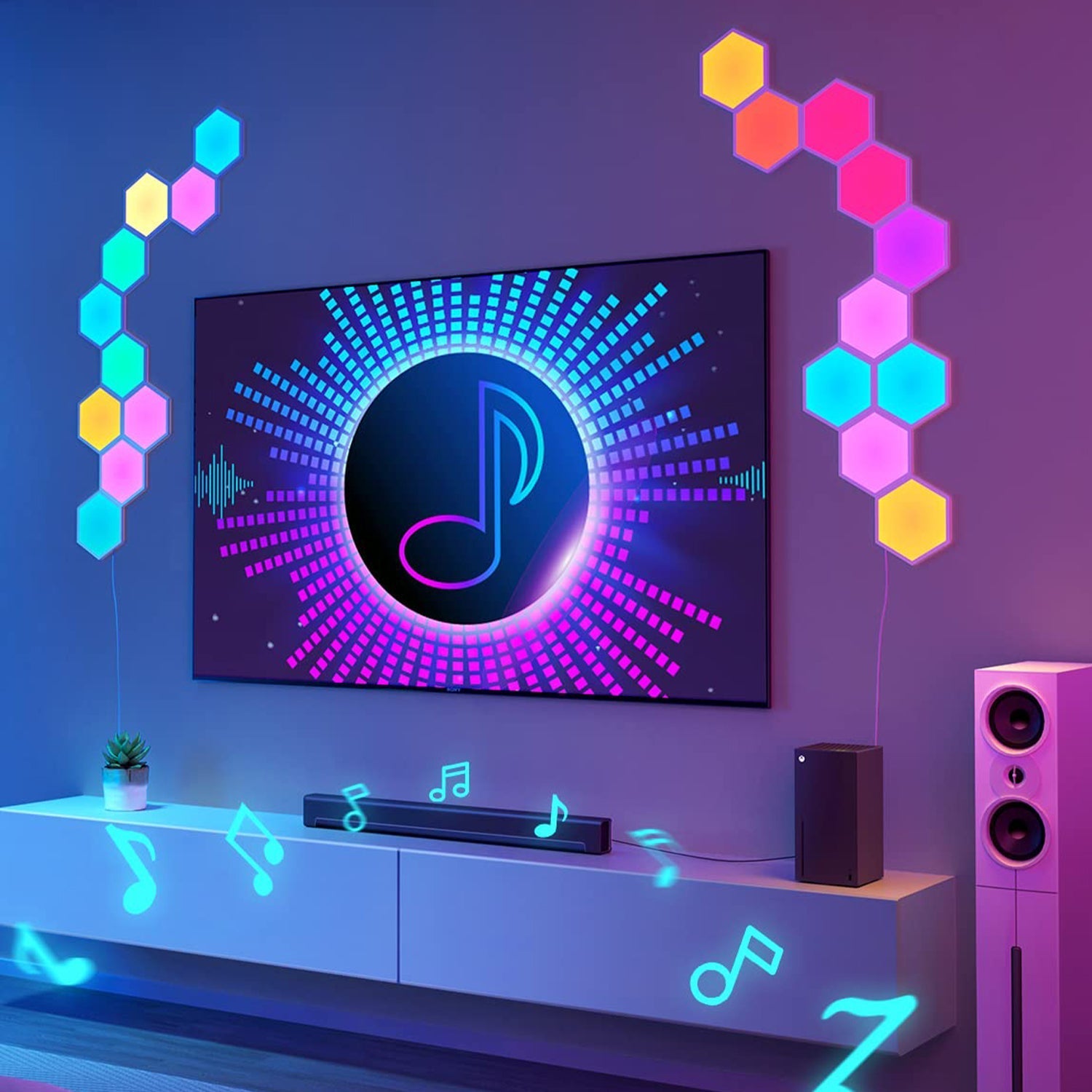 Govee Glide Hexa Light Panels – Erweiterung – für Glide Hexa Panels (H6061) – WLAN – 2 Stk. – Weiss
