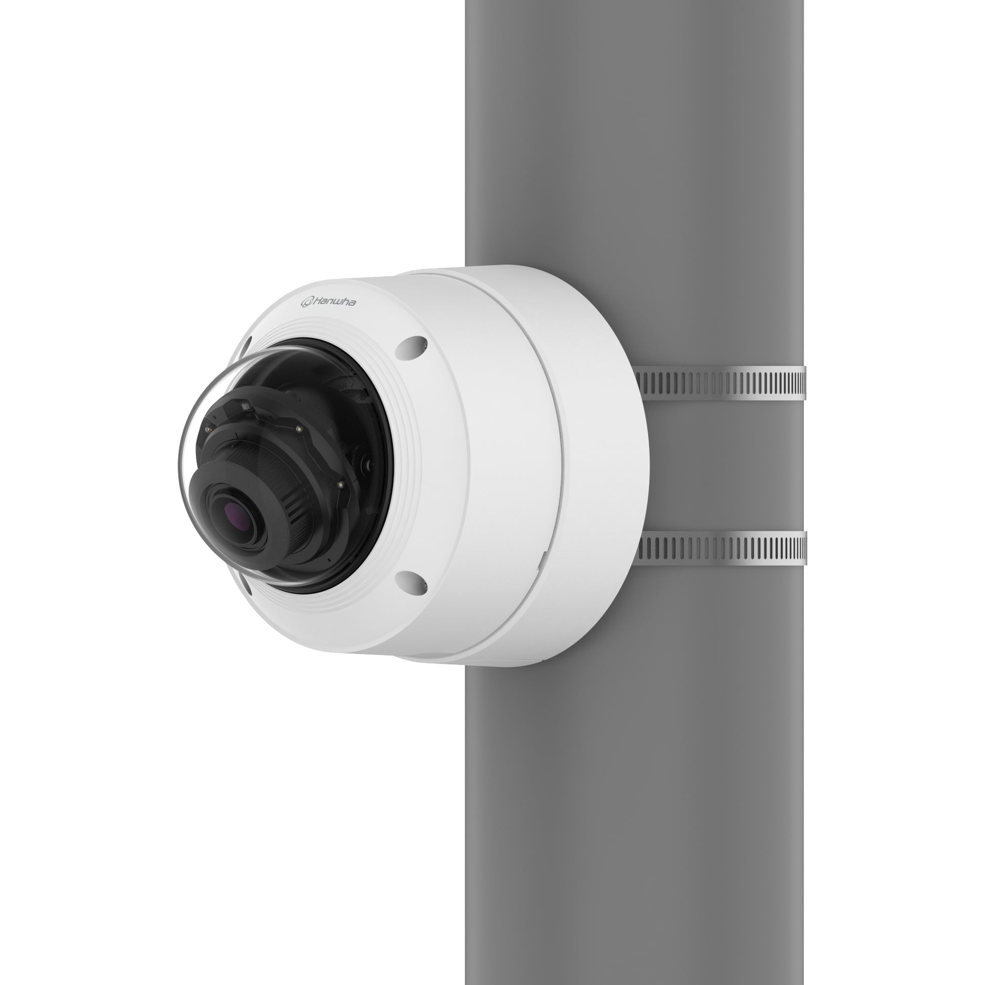 Hanwha SBD-140PMW Masthalterung – Mastmontage, Weiss, Aluminium/Kunststoff – für QNV-C8083R, QNV-C9083R und andere