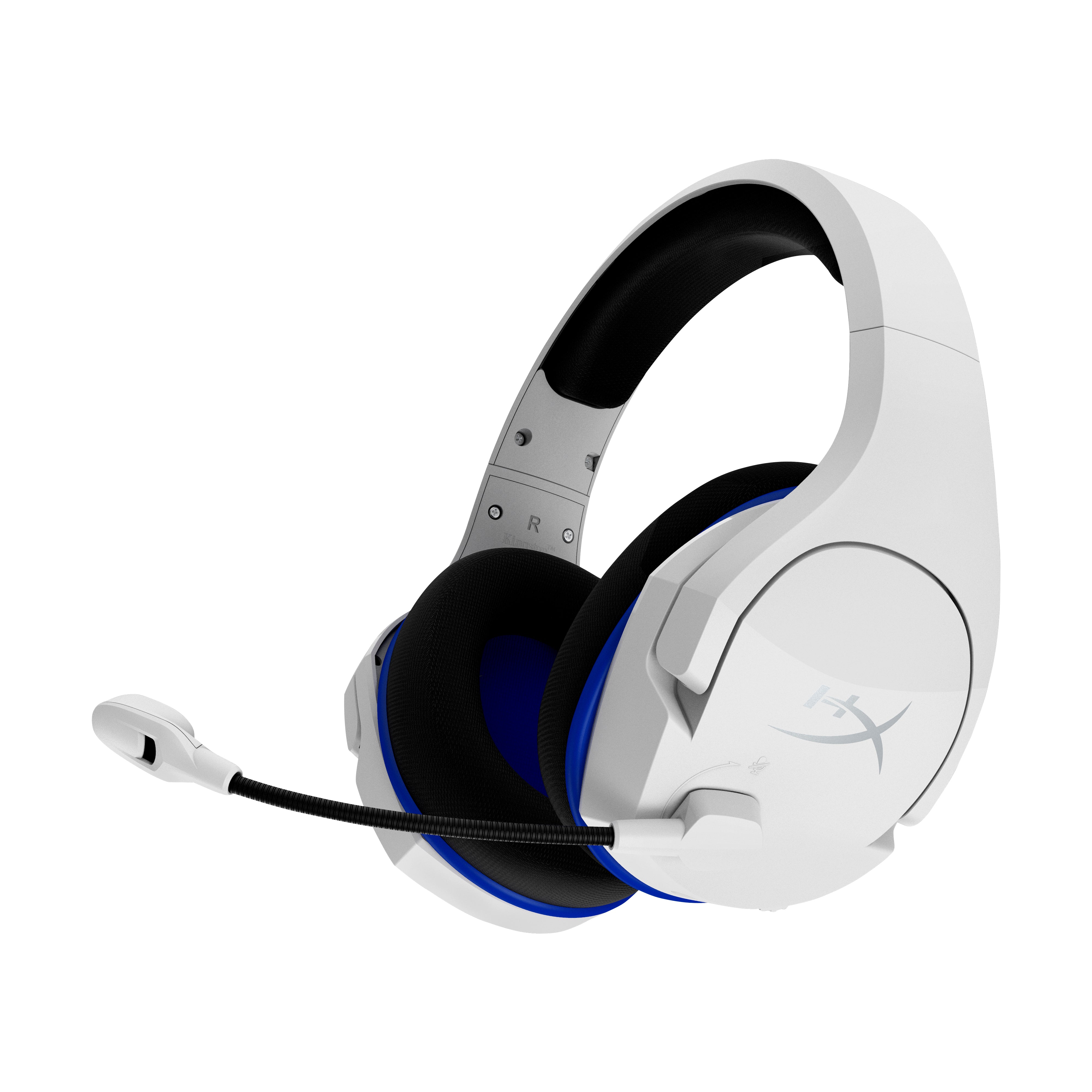HyperX Stinger Core – Gaming-Headset – USB-A, Mikrofon mit Stummschaltung – Weiss/Blau – für PS5/PS4/PC