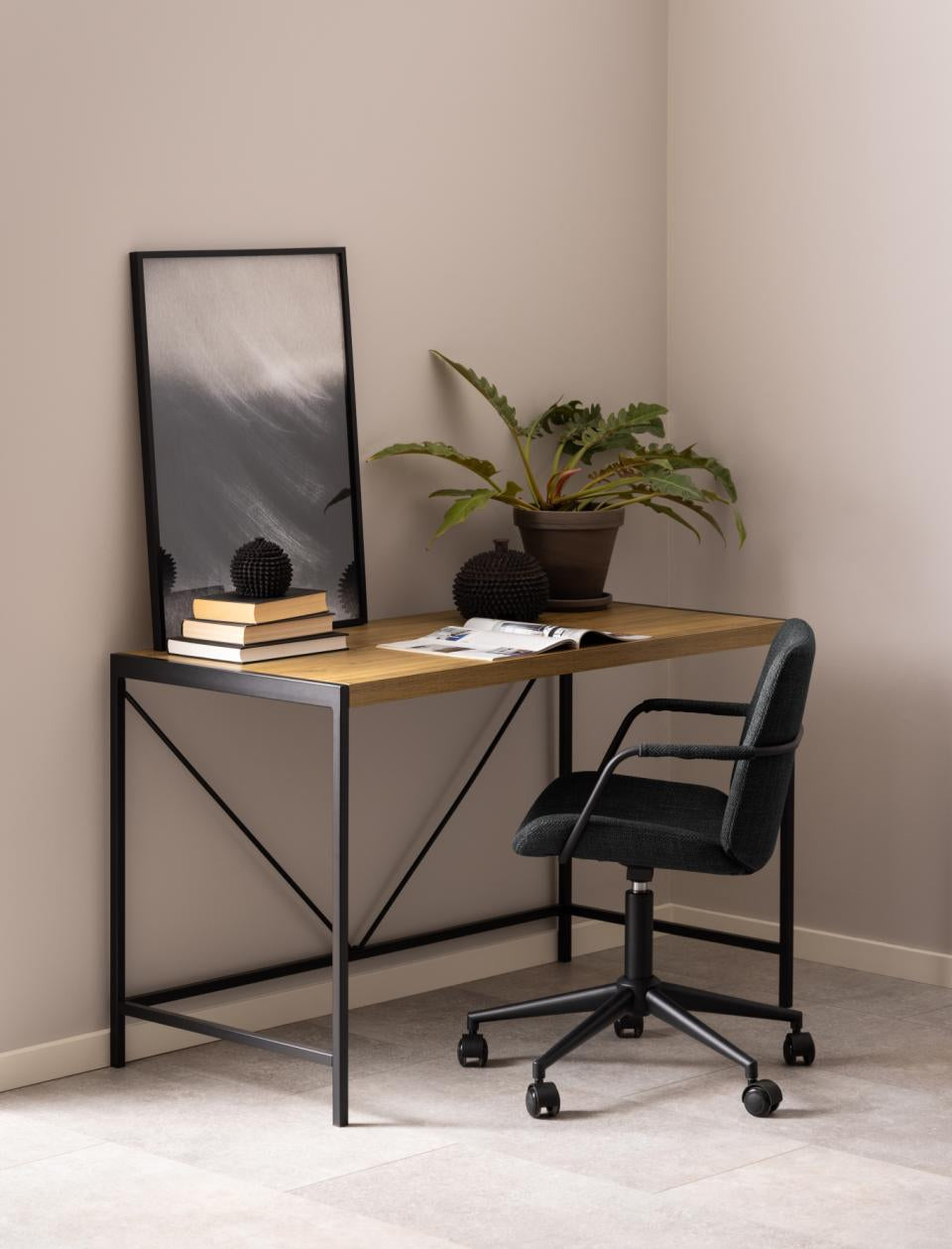 AC Design Bahamas – Schreibtisch, 120 × 60 cm, Eiche/Schwarz