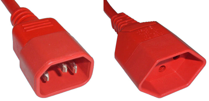 Diggelmann Netzkabel, IEC C14 auf T13, Kinderschutz, 0,3 m, Rot, SPRDC14T13-03