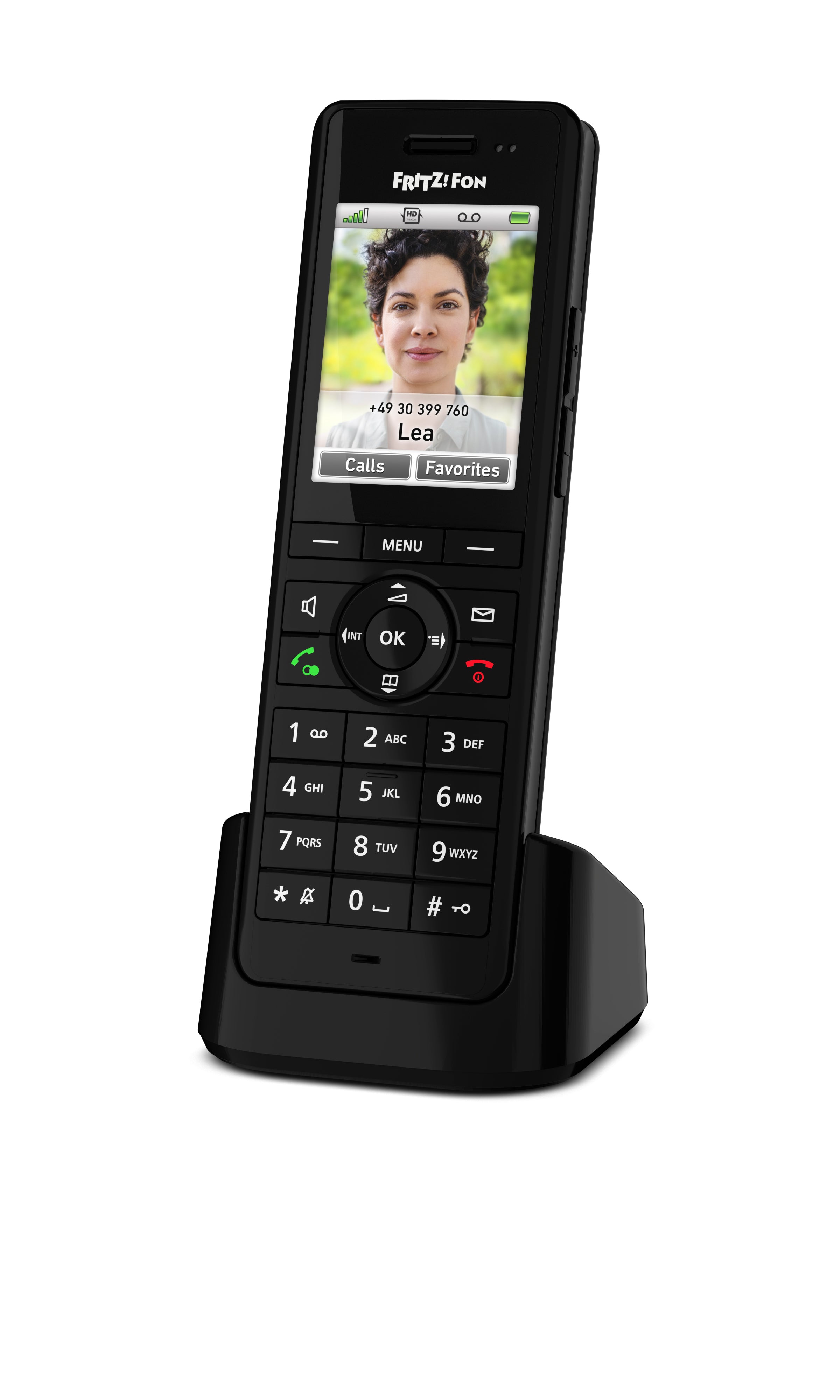 FRITZ! AVM FRITZFon X6 – DECT-Telefon nur Mobilteil, mit Anrufbeantworter, Freisprechen, für FRITZBox/DECT-Basisstation, schwarz