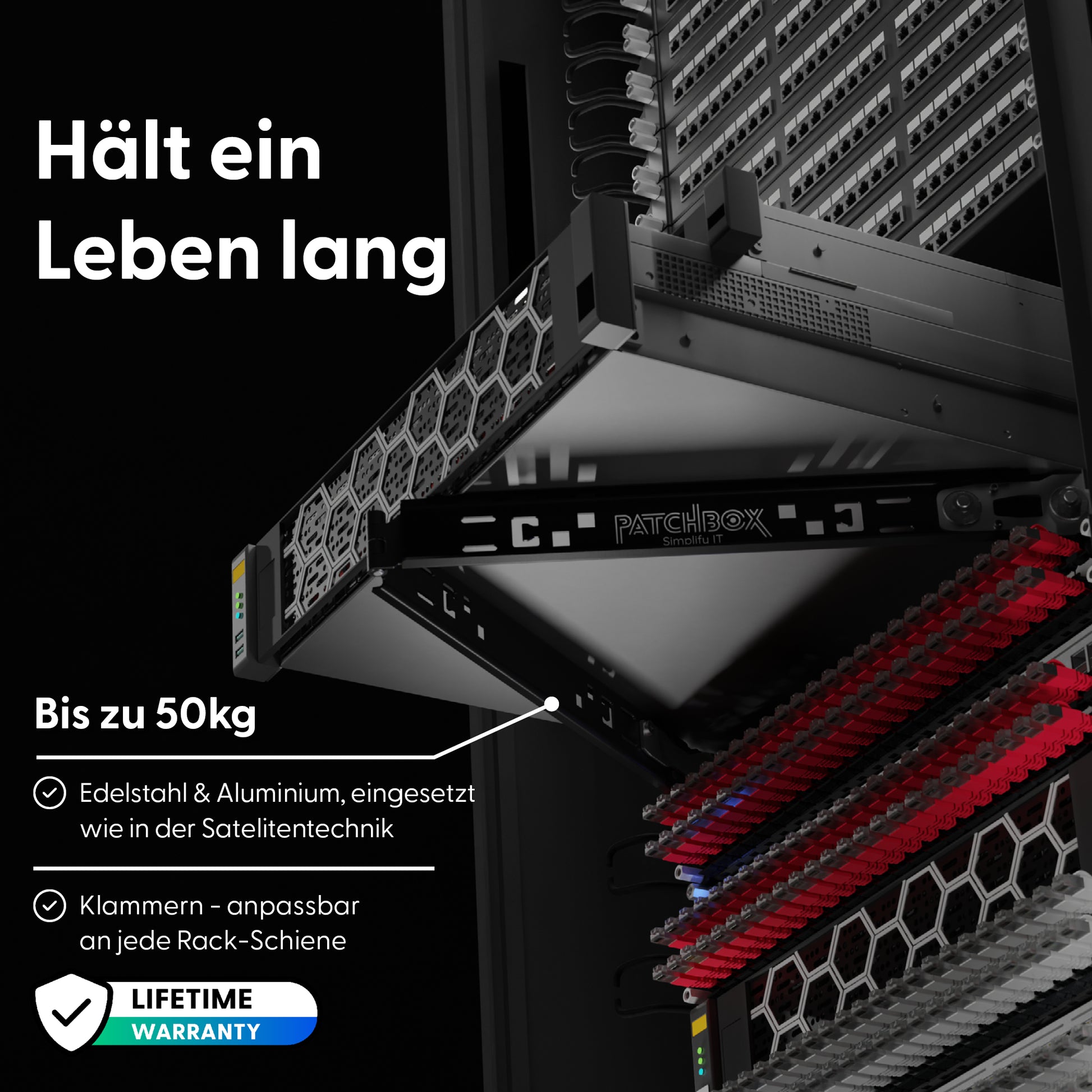PATCHBOX Setup.exe – Installationswerkzeug – 19" Rack, 1U, bis 50 kg, Schwarz
