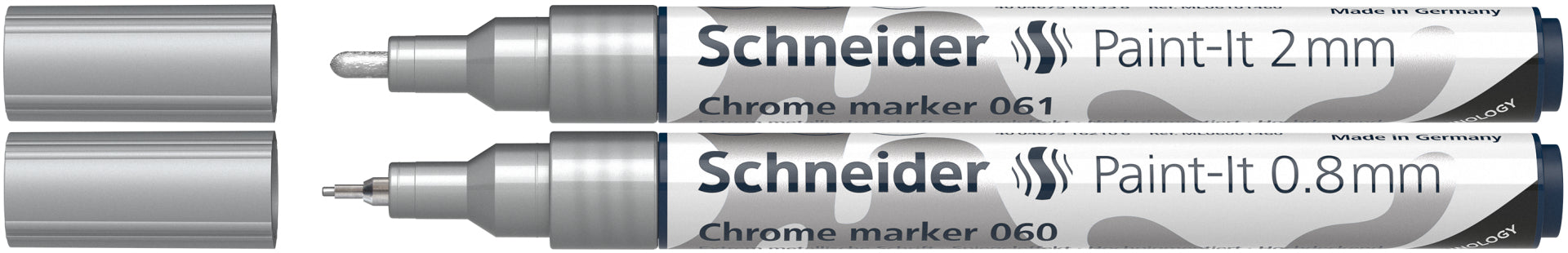 Schneider Schreibgeräte Schneider Paint-It Paint Marker – Rundspitze 0,8–2 mm – Chrom, 2er-Set