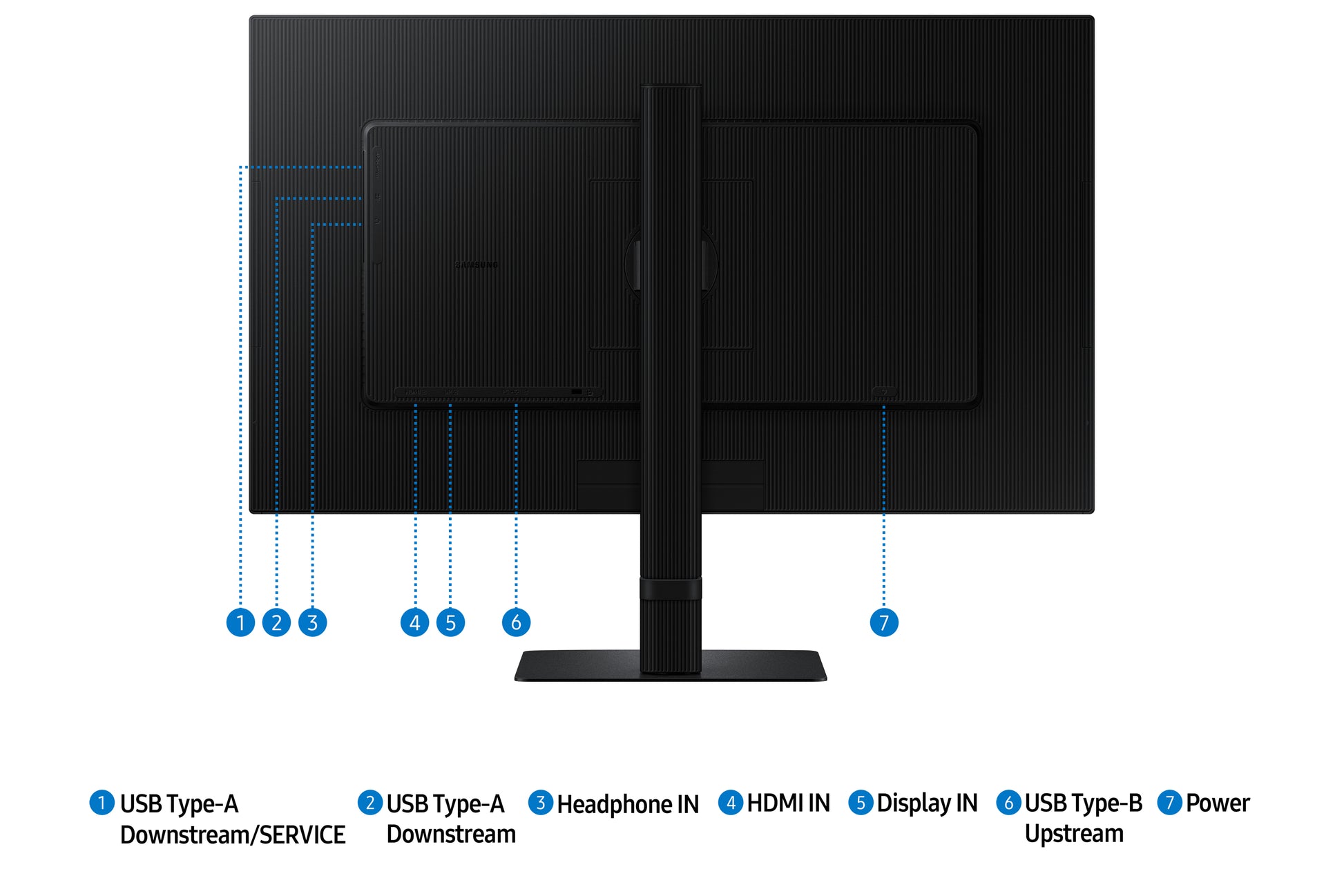 Samsung S60Ud – Monitor, 27", IPS, 100 Hz, 350 cd/m², KVM, USB-Hub, VESA 100 × 100, Schwarz