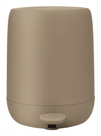 Blomus Kosmetikeimer Sono – 3 l – Kunststoff, rund – braun – Soft-Close, Anti-Rutsch-Basis