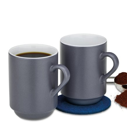 Kela Mattia Kaffeetassen – 2er Set, 300 ml, Ø 7,5 cm, Keramik, Braun