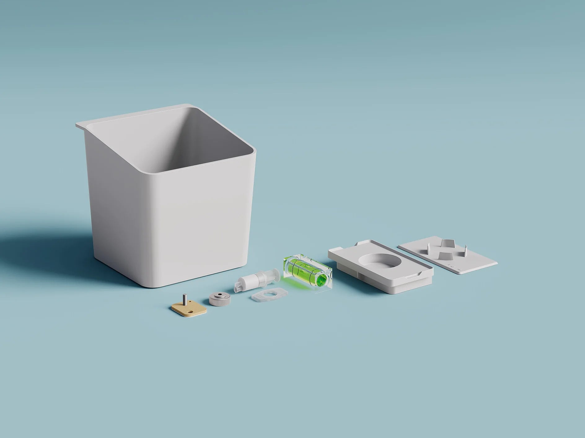 TESA Kräuterkopf – Power.Kit-Befestigung, wieder ablösbar, belastbar bis 5 kg – ABS – Weiss – 13,5 × 13,5 × 14