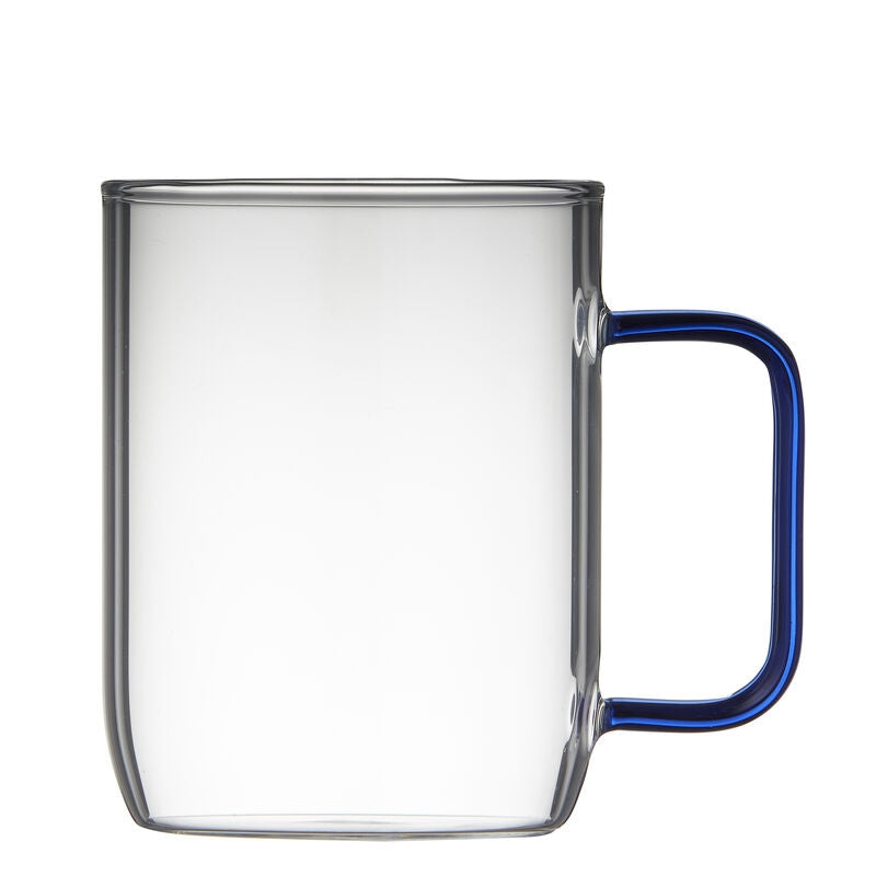 Lyngby Glas Lyngby Tasse Torino – 2er Set, 400 ml, Glas, Blau, spülmaschinenfest, mikrowellengeeignet