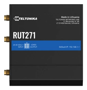 Teltonika RUT271 – 5G RedCap Router – Wi‑Fi 4, 2× 10/100 RJ‑45, PoE, DIN-Schienen-/Wandmontage
