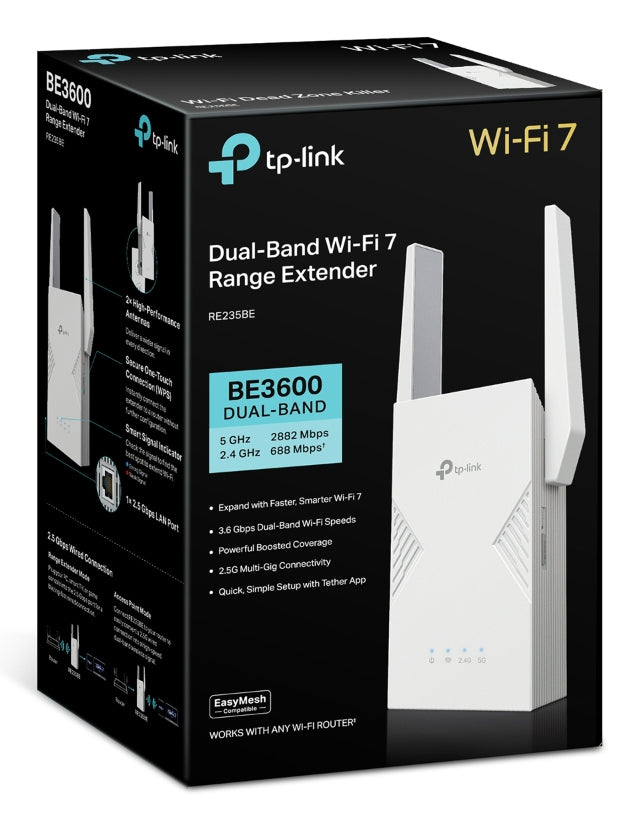 TP-Link RE235BE – Access Point – Wi‑Fi 7 (2,4/5 GHz), 3,6 Gbit/s, 2,5GbE