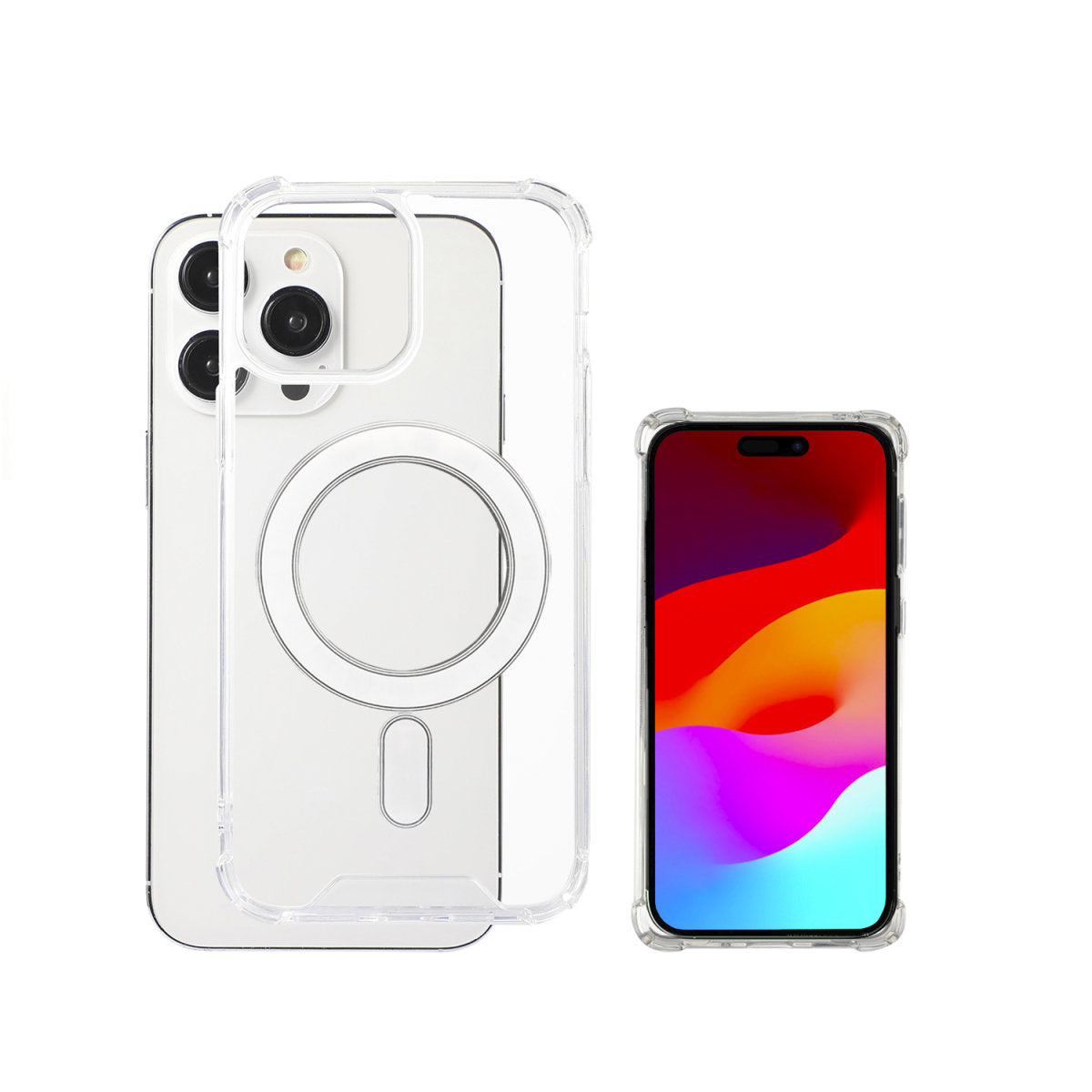 4smarts Ibiza Backcover – für Apple iPhone 15 Plus, MagSafe, PC+TPU, Transparent