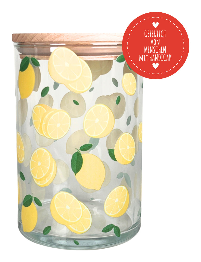 Wunderle Vorratsdose 880 ml, Ø 10 × 16 cm, Glas, Buche-Deckel