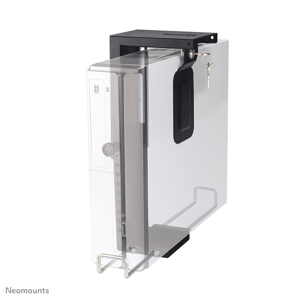 Neomounts CPU-D075BLACK/LK – PC-Halterung unter Tisch – B 50–100 mm, H 200–360 mm, 10 kg, Schwarz