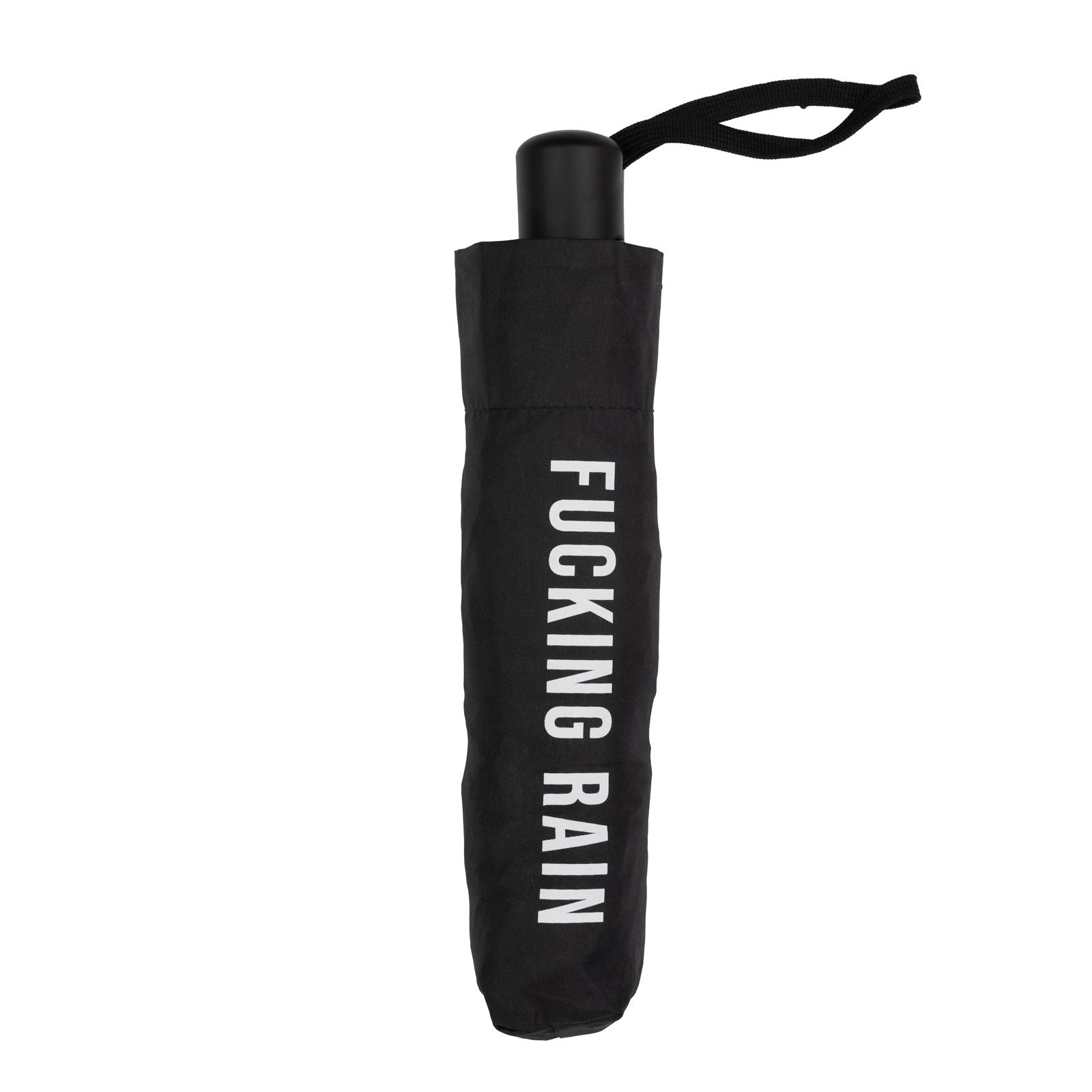 Trendform Taschenschirm Fucking Rain – Ø 6 cm, L 20 cm – schwarz