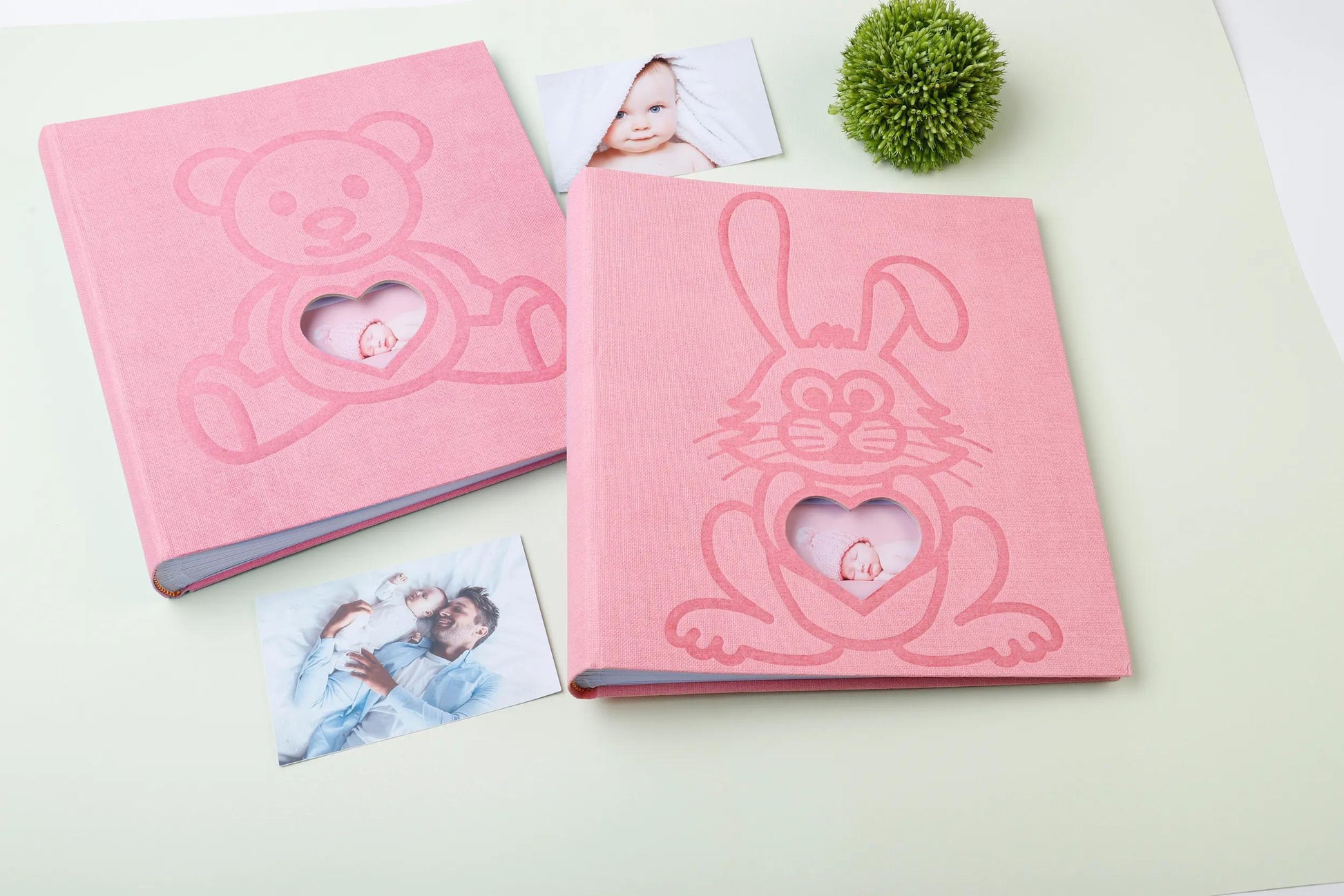 Exacompta Fotobuch, Gebunden, 60 Seiten, Weiss, 29 × 32 cm, Karton, Rosa, mit Kristallfolie