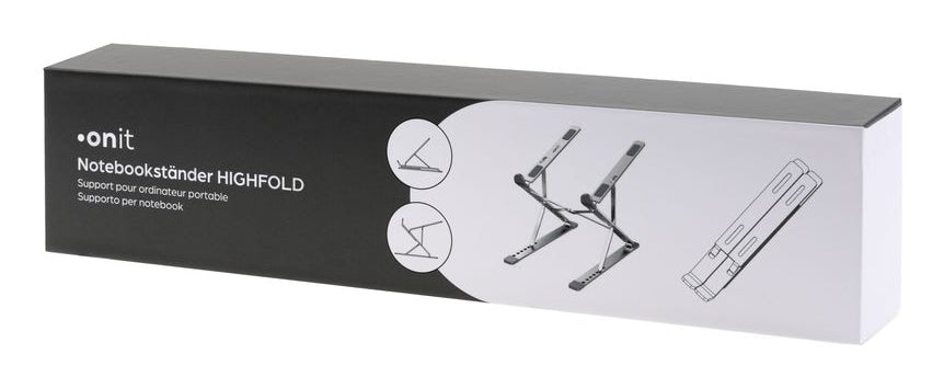 ONIT Laptop-Ständer – bis 17,3", faltbar, höhenverstellbar – Anthrazit