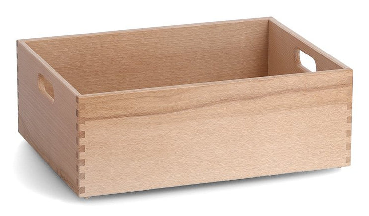 Zeller Present Aufbewahrungsbox (ohne Deckel) – Buche – Natur – stapelbar, mit Griff – 300 × 150 × 400 mm