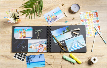 Exacompta Scrap Addict – Scrapbooking-Set – Fotoalbum 32 × 22 cm – inkl. 12 Metallic-Marker, 300 Sticker