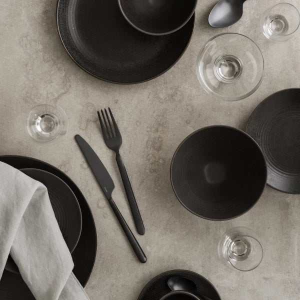 blomus STELLA Besteck-Set – 16-teilig, 20 cm, Edelstahl, Schwarz, matt, spülmaschinenfest