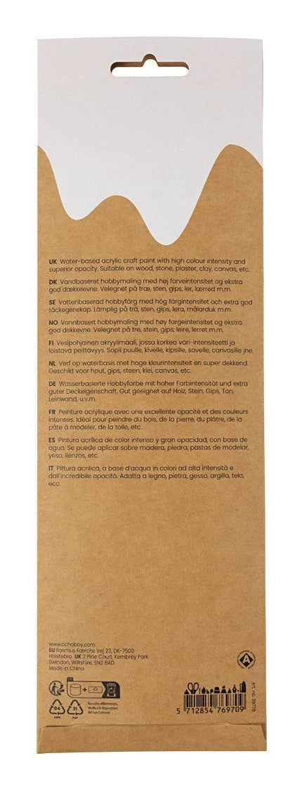 Creativ Company Hobbyfarbe Plus Color Acrylfarbe – 6 Farben, seidenmatt – 6×5 ml (30 ml)