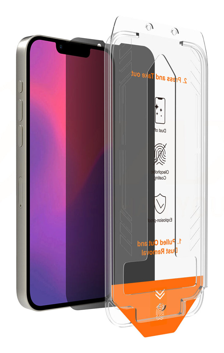4smarts Privacy Glass und Anti-Dust-Set – für Apple iPhone 16e/14/13 – stossfest