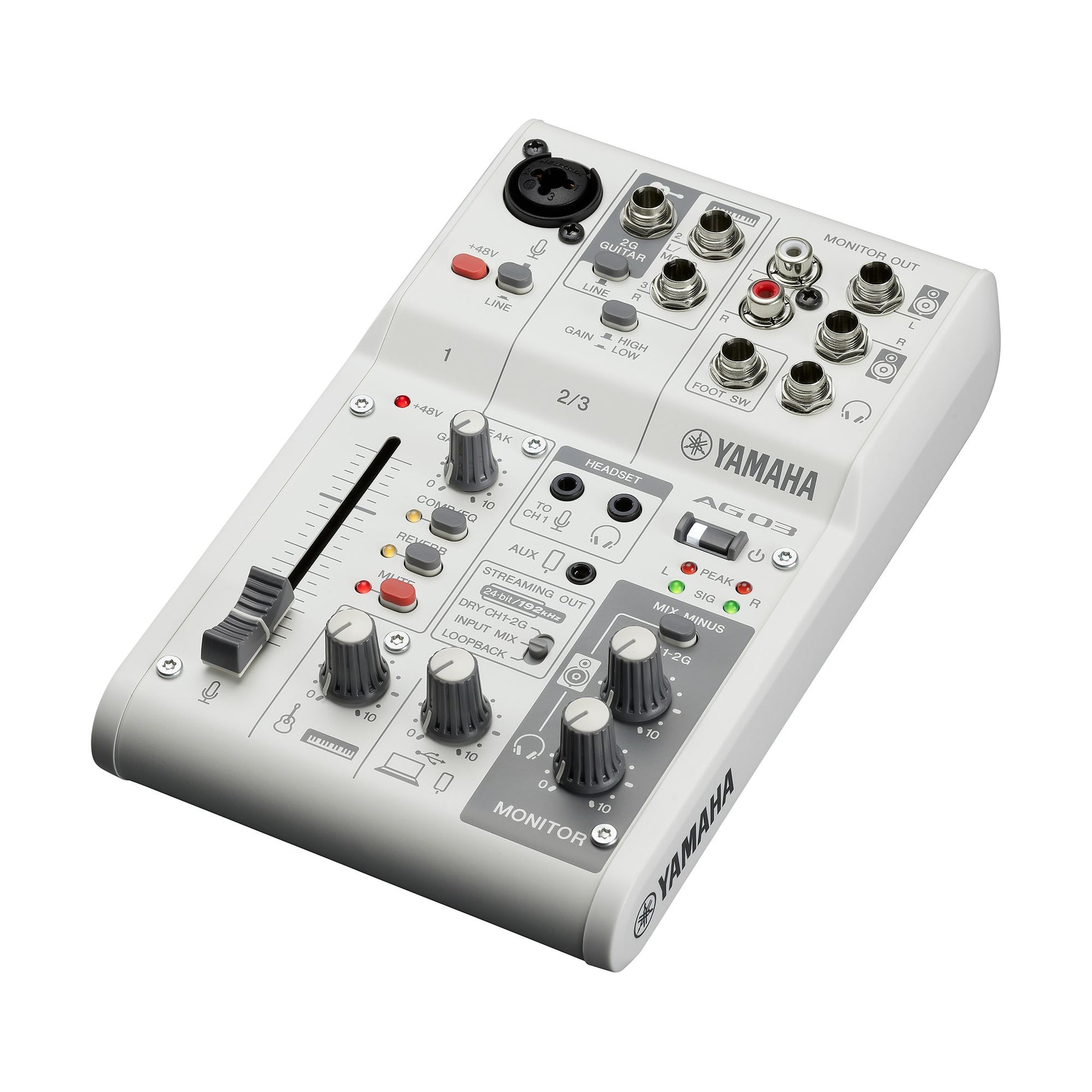 Yamaha AG03 MK2 White – 3 Kanäle, Phantomspeisung 48 V
