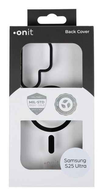 ONIT Backcover – für Samsung Galaxy S25 Ultra, MagSafe, PC+TPE+TPU, schwarz/transparent, bis 3 m sturzsicher