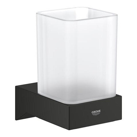 GROHE Seifenhalter Selection Cube – Metall, Wandmontiert, zum Schrauben, 10,8×4 cm, Schwarz