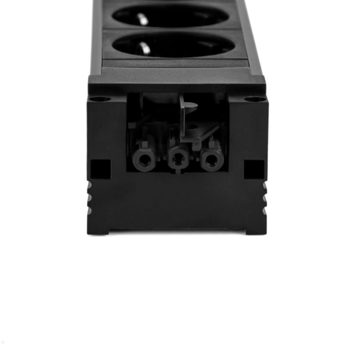 Bachmann Steckdosenleiste, 4×Schuko (Typ F), ohne Schalter, IP20 – schwarz