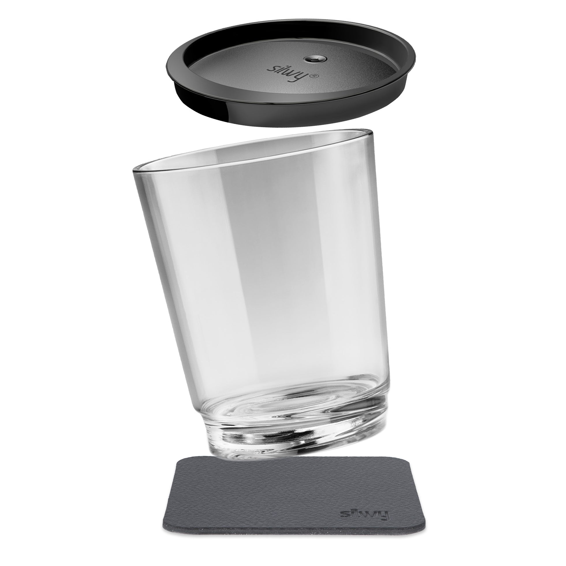 Silwy Trinkbecher S025-1501-1 – 250 ml, Ø 8,2 cm, Kunststoff, Transparent, mit Deckel, BPA-frei