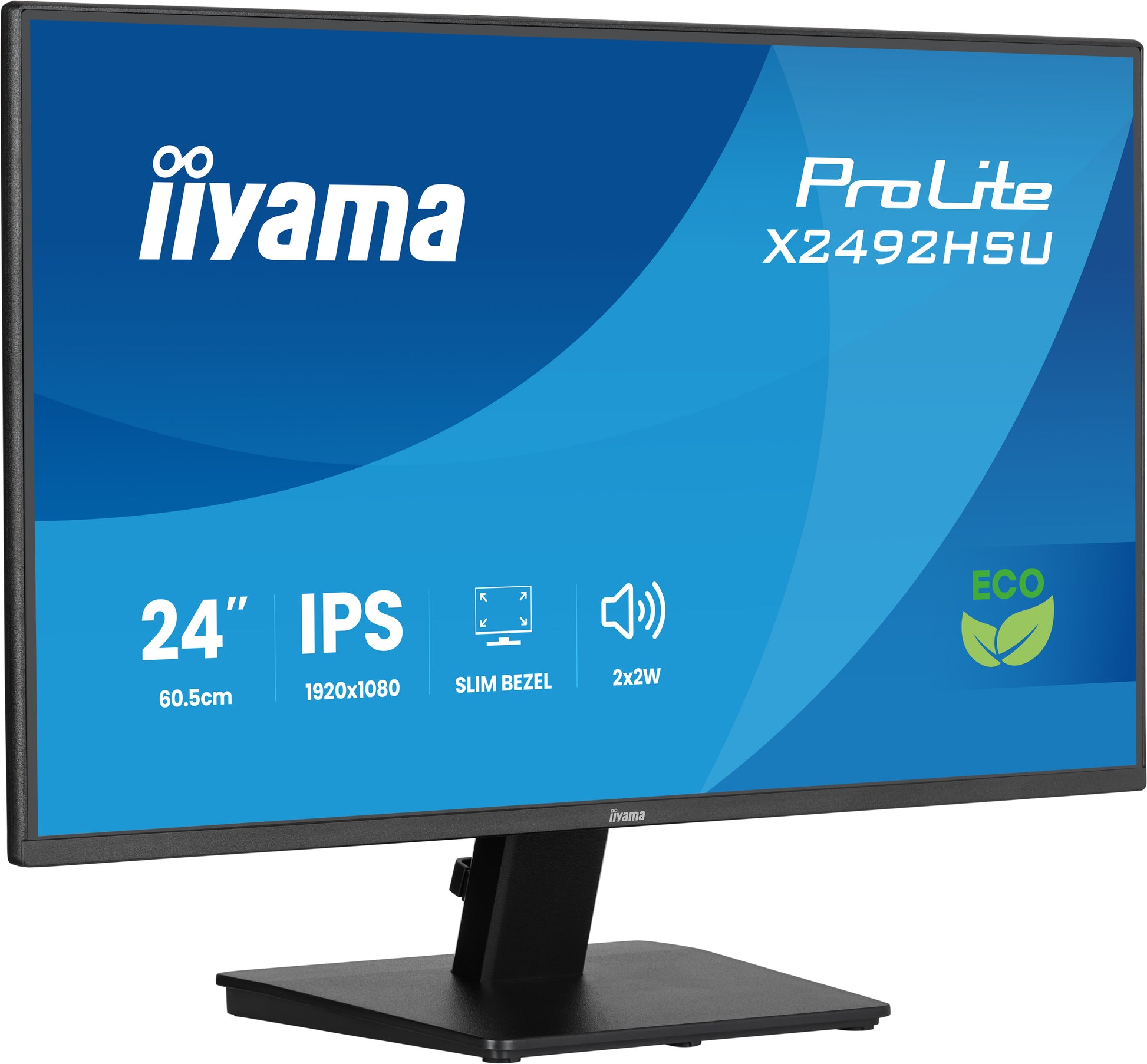 iiyama ProLite X2492HSU-B1 – Monitor, 24", 1920 × 1080 (Full HD), IPS, 120 Hz, 300 cd/m²