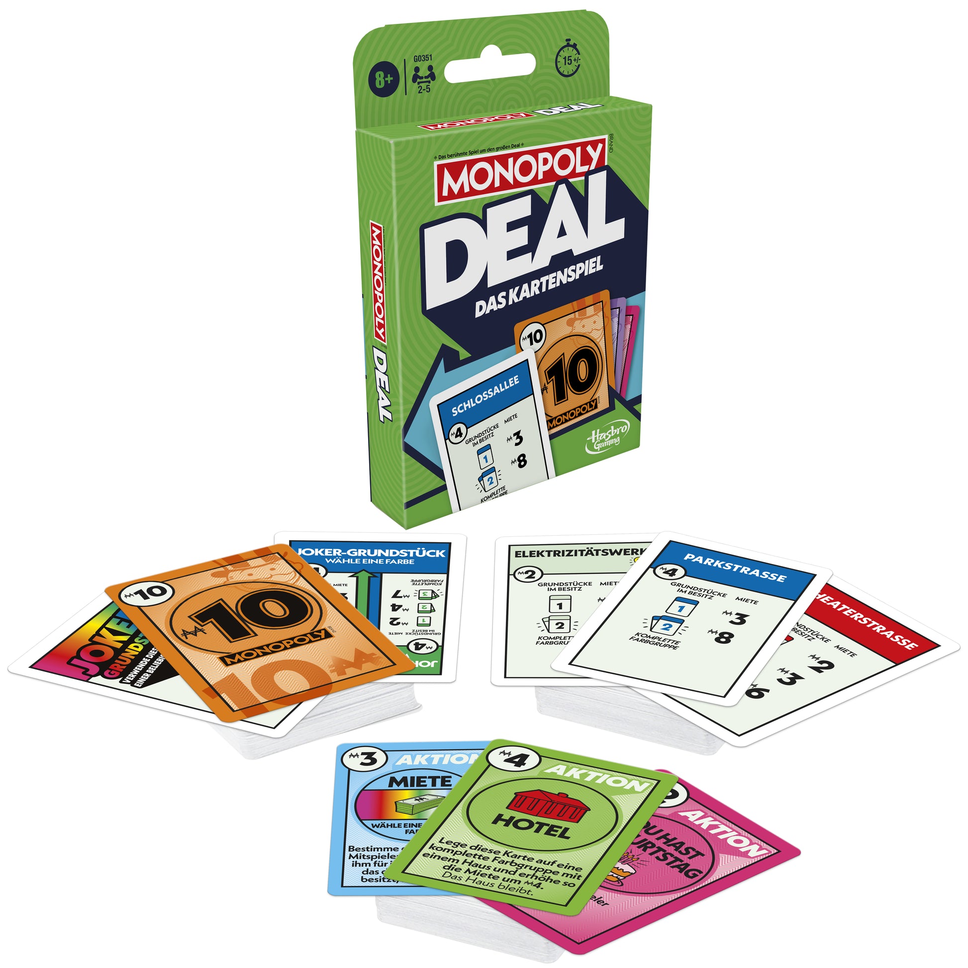 Hasbro Gaming Monopoly Deal – Kartenspiel, 2–5 Spieler, ab 8 Jahren, 15 Min., DE