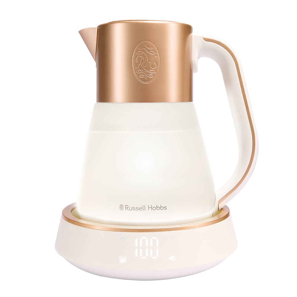 Russell Hobbs Wasserkocher – 1,7 l, mit Temperaturwahl, Warmhaltefunktion, Glas, Weiss, 27450-70