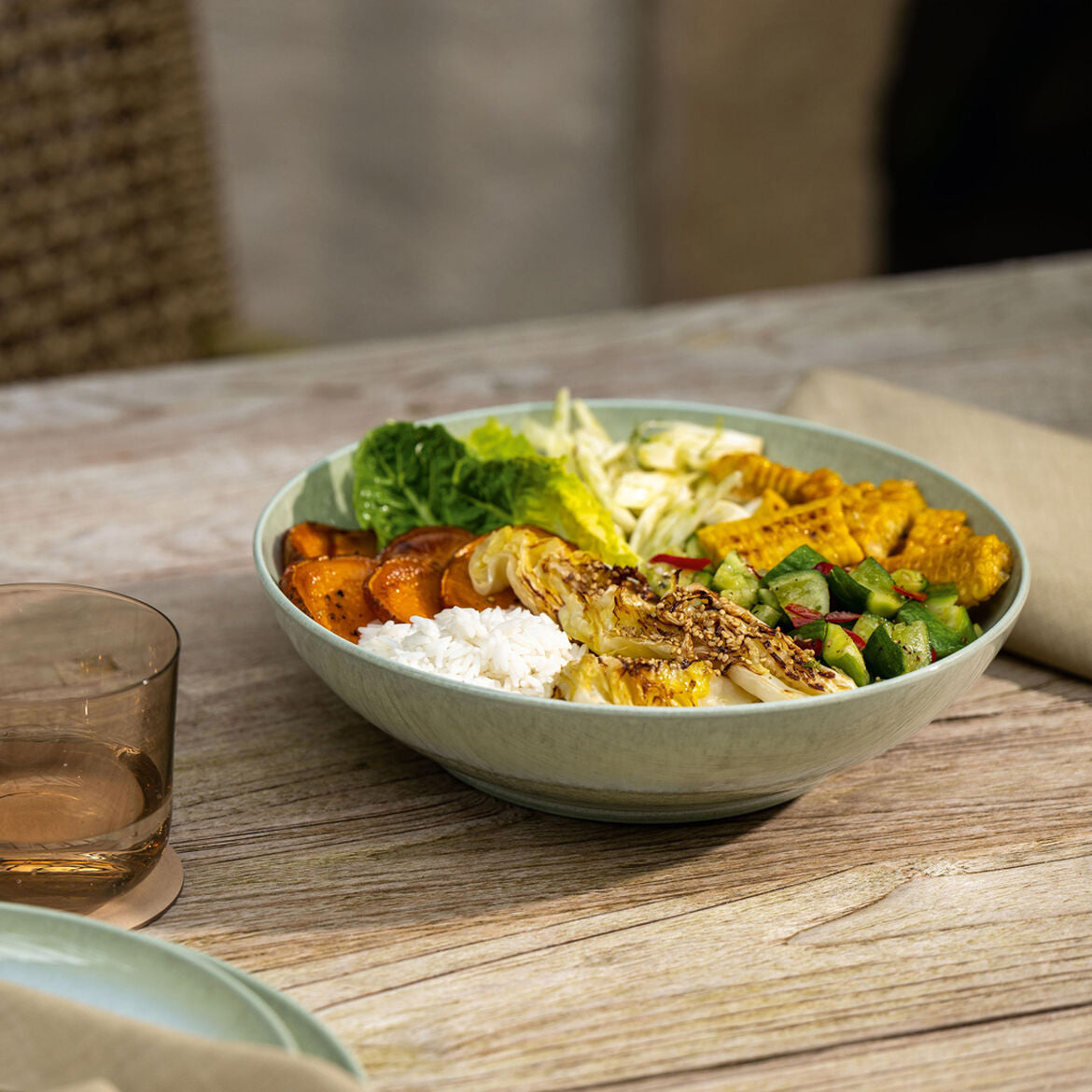 Villeroy & Boch Salatschüssel Perlemor Alga – 1,3 l, Ø 26,1 cm, Porzellan, Grün, spülmaschinenfest