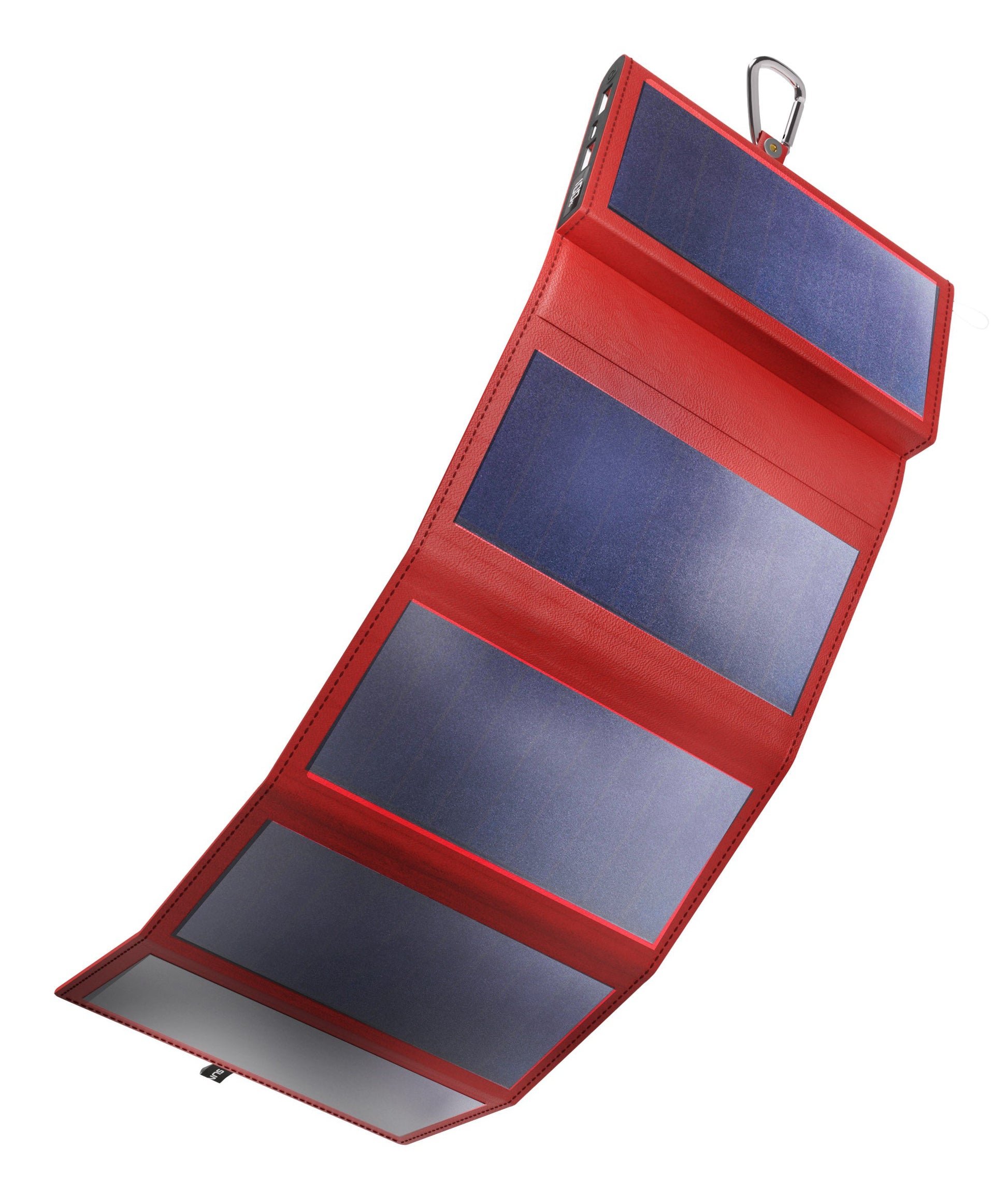 Sunslice Powerbank 10000 mAh, PD 18 W, 1× USB-C, mit 8 W Solarpanel, Rot