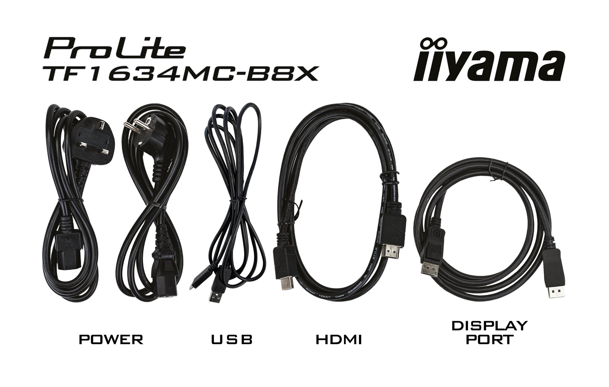 iiyama TF1634MC-B8X – Monitor, 15,6" 1920 × 1080 (Full HD), Touch, 450 cd/m²