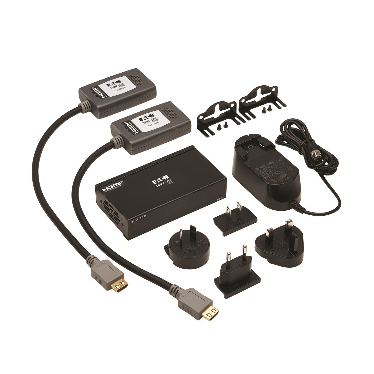 Tripp Lite B127A-002-BHPH2 – Extender-Set, über Cat6, 1× HDMI In / 2× HDMI Out, 4K@60 Hz, 70 m, HDR, HDCP 2.2