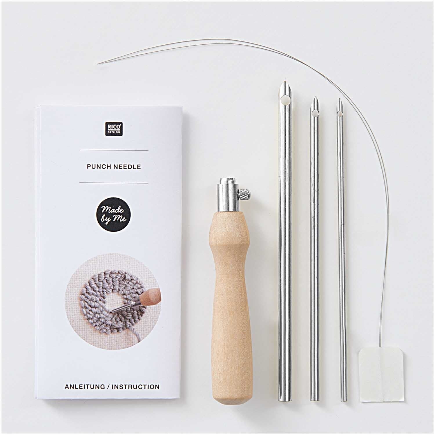 Rico Design Punch Needle-Set – 2/3/4,5 mm, 6-teilig, Holz, für Handnähen