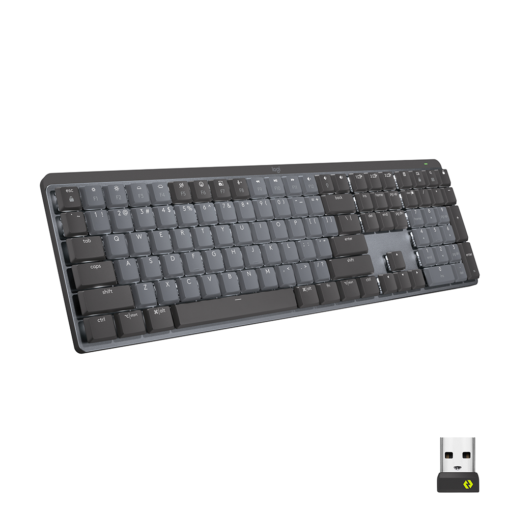 Logitech MX Mechanical – Tastatur, kabellos, CH-Layout (DE-CH), mechanisch, beleuchtet, Dunkelgrau