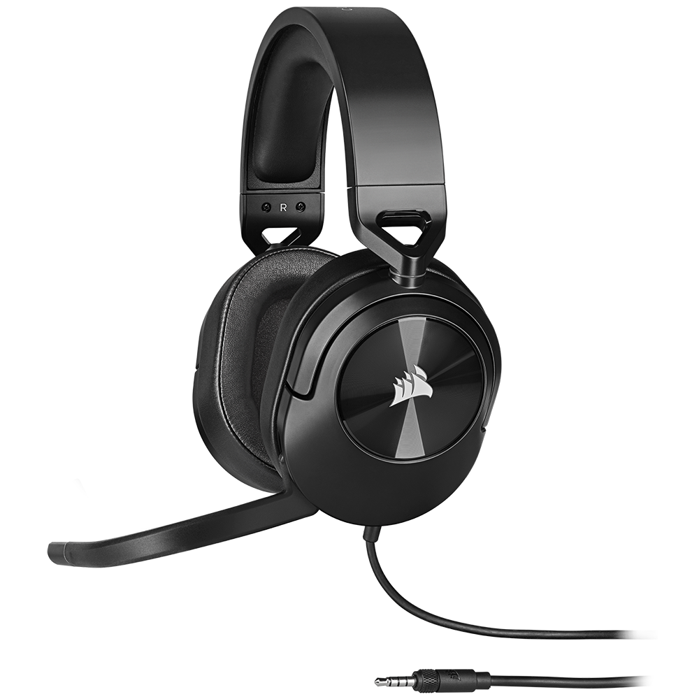 Corsair HS55 Stereo Carbon – On-Ear Gaming-Headset – 3,5 mm Klinke, abnehmbares Mikrofon – Karbon