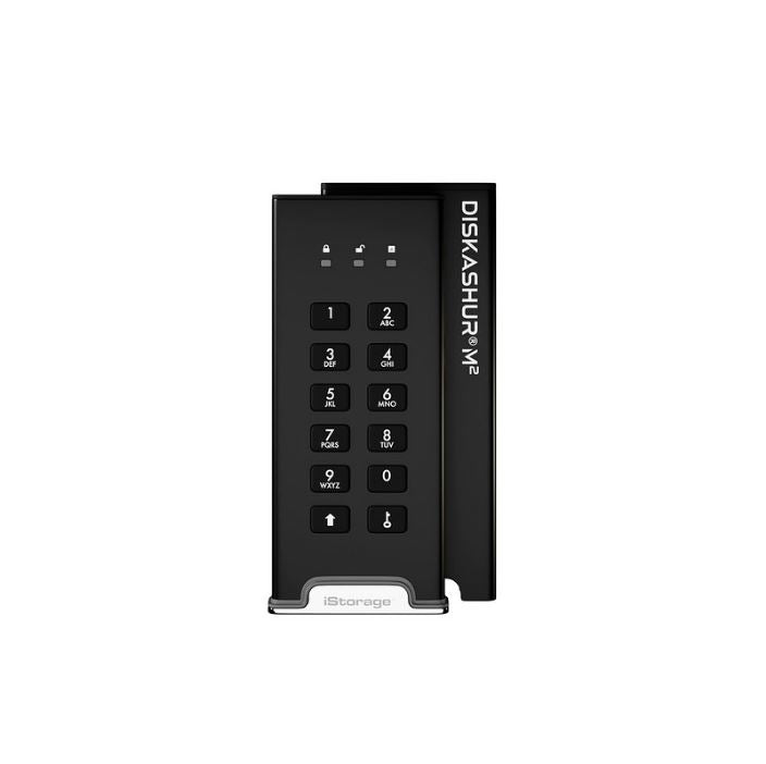 iStorage diskAshur M2 – 2 TB M.2 SSD, USB 3.2 Gen 1 (USB-C/USB-A), AES-XTS 256-Bit HW, FIPS 140-3 Level 3, PIN